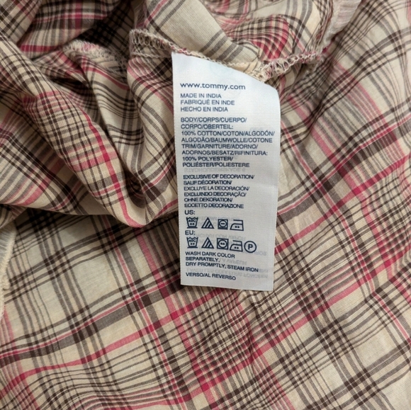 Tommy Hilfiger Plaid Ruffle Top Fem Lightweight - Fall Chic - Picture 7 of 9